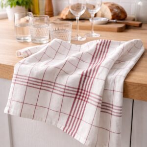 Glashandduk Rutig Röd